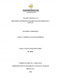 PRINCIPIOS CIENTÍFICOS FUNDAMENTALES DE FISIOLOGÍA Y CÉLULAS . ANATOMÍA Y FISIOLOGÍA. Página 1