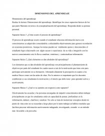DIMENSIONES DEL APRENDIZAJE. Página 1