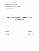 Informe sobre La importancia de las Matemáticas