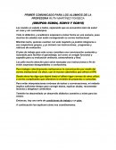 PRIMER COMUNICADO PARA LOS ALUMNOS
