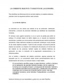 Corriente objetiva y subjetiva de la economía