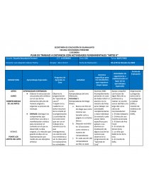 PLAN DE TRABAJO A DISTANCIA CON ACTIVIDADES FUNDAMENTALES “ARTES II”. Página 1