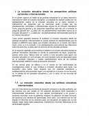 La inclusión educativa desde las perspectivas políticas nacionales e internacionales