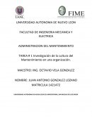 Investigación de la cultura del Mantenimiento en una organización