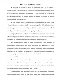 Ensayo del precio del mañana - Trabajos - Amesfime Ensayo del precio del mañana - Trabajos - Amesfime