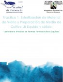 Practica 1 Lmffl - Esterilización de Material de Vidrio y Preparación de Medio de Cultivo LB Liquido