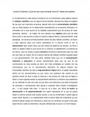 Lectura Chalmers ¿Qué es esa cosa llamada ciencia? (ideas principales)