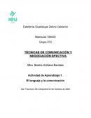 Actividad de Aprendizaje 1. El lenguaje y la comunicación