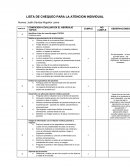 LISTA DE CHEQUEO PARA LA ATENCION INDIVIDUAL