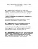 PROS Y CONTRAS DEL AVANCE DE LA QUIMICA HASTA NUESTROS DIAS