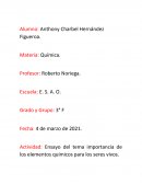 Importancia de los elementos químicos para los seres vivos