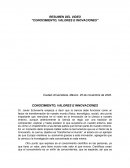Conocimiento, valores e inovaciones