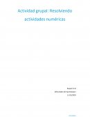 Actividad Resolviendo Actividades Númericas