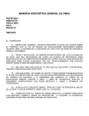 MEMORIA DESCRIPTIVA DE OBRA