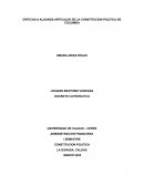 CRITICAS A ALGUNOS ARTICULOS DE LA CONSTITUCION POLITICA DE COLOMBIA
