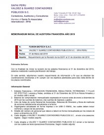 Requerimientos de Auditoría Financiera. Página 1