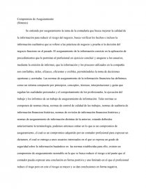 Compromiso de aseguramiento. Página 1
