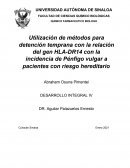 Utilización de métodos para detención temprana con la relación del gen HLA-DR14 con la incidencia de Pénfigo vulgar a pacientes con riesgo hereditario