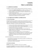 FILOSOFIA. LA METAFÍSICA