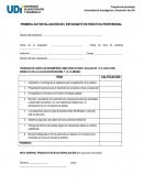 PRIMERA AUTOEVALUACIÓN DEL ESTUDIANTE EN PRÀCTICA PROFESIONAL