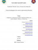 Fundamentos e importancia de modelos: Naturalista de Walter como proceso educativo, Johnson, y Constructivista