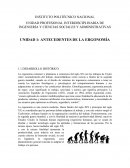 ANTECEDENTES DE LA ERGONOMÍA