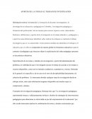 APORTES DE LA UNIDAD AL TRABAJO DE INVESTIGACION