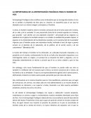 LA IMPORTANCIA DE LA ANTROPOLOGÍA TEOLÓGICA PARA EL MUNDO DE HOY