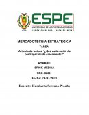 Artículo de lectura “¿Qué es la matriz de participación de crecimiento?”