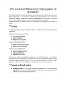 ¿Por qué Messi es el mejor jugador de la historia?