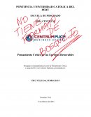 Pensamiento Crítico de las Energías Renovables