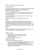Manual de control interno de ingresos. Konstruka SA de CV