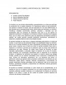 ENSAYO SOBRE LA IMPORTANCIA DEL TERRITORIO