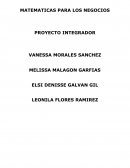 MATEMATICAS PARA LOS NEGOCIOS PROYECTO INTEGRADOR