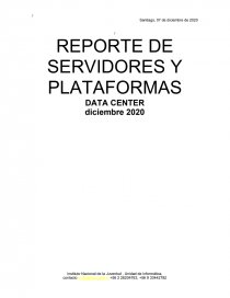 REPORTE DE SERVIDORES Y PLATAFORMAS. Página 1