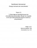 Ensayo de teoría de conocimiento