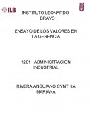 ENSAYO DE LOS VALORES EN LA GERENCIA