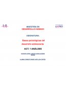 Elementos básicos del Desarrollo del Adolescente