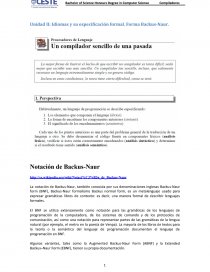 Idiomas y su especificación formal. Forma Backus-Naur. Página 1