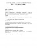 Actividades para el curso de monitor de ocio y tiempo libre