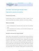 Teoría del aprendizaje motor. Explicación y puesta en práctica