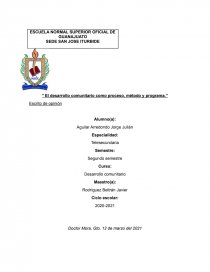 El desarrollo comunitario como proceso, método y programa. Página 1