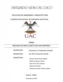 REQUISITOS PARA CONSTITUIR UNA EMPRESA. Página 1