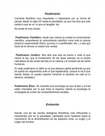 Positivismo. Se divide en tres ramas. Página 1
