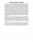 Es mejor saber o no saber