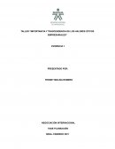 TALLER “IMPORTANCIA Y TRASCENDENCIA DE LOS VALORES ÉTICOS EMPRESARIALES”