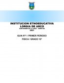 GUIA N°1 / PRIMER PERIODO FISICA / GRADO 10°