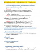 DESIGUALDAD EN EL DEPORTE FEMENINO