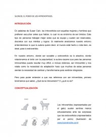 Ensayo de Silencio, el poder de los introvertidos. Página 1
