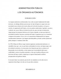 ADMINISTRACIÒN PÙBLICA LOS ÒRGANOS AUTÒNOMOS. Página 1